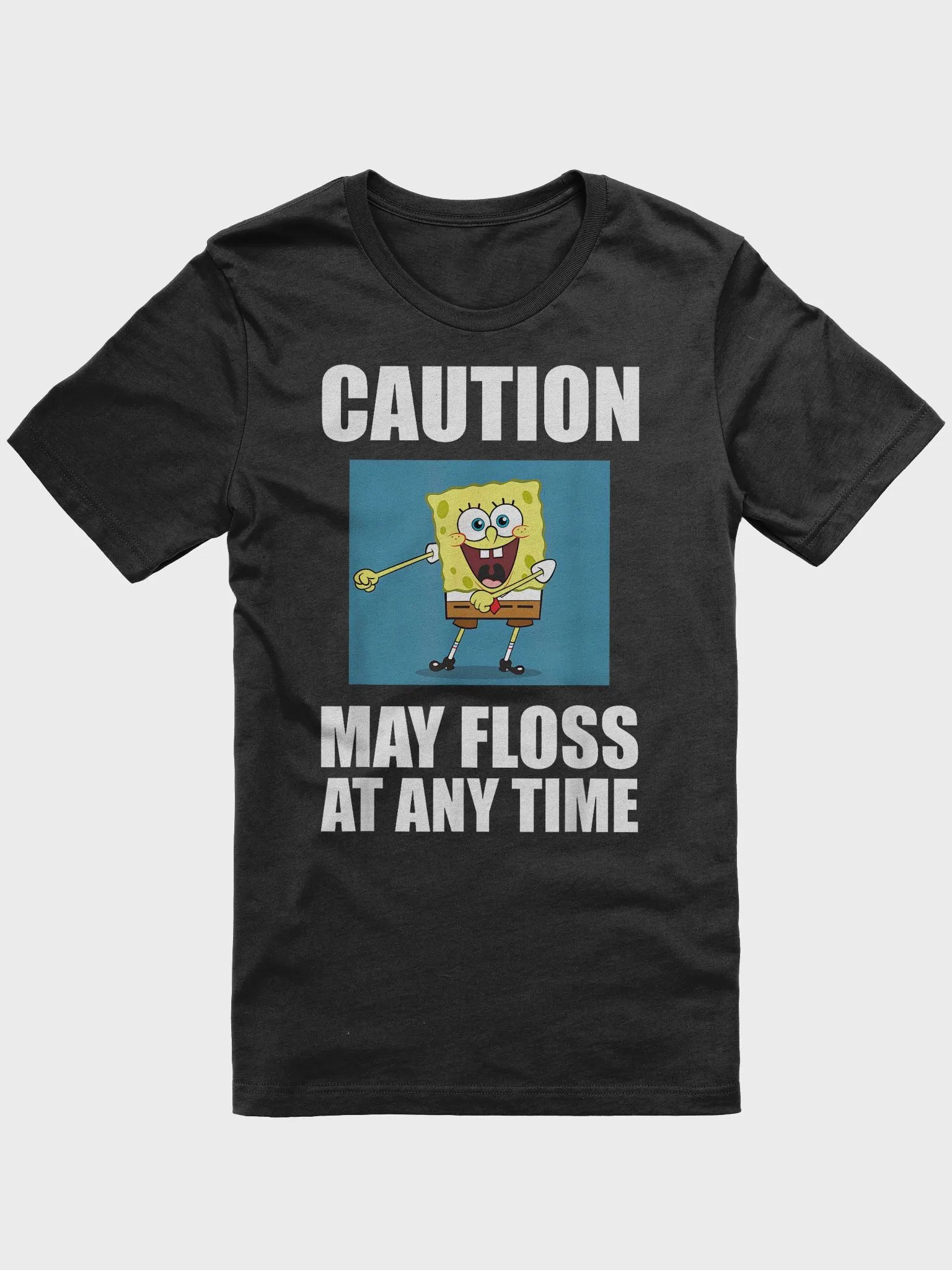 SpongeBob Caution May Floss At Any Time Shirt product image (6)