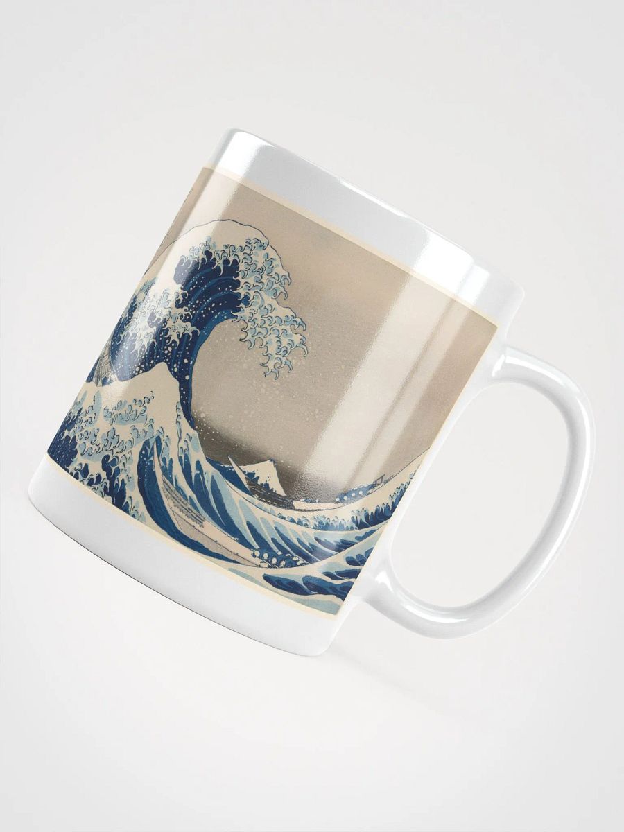 Under the Wave off Kanagawa (Kanagawa oki nami ura) White Glossy Ceramic Mug product image (4)
