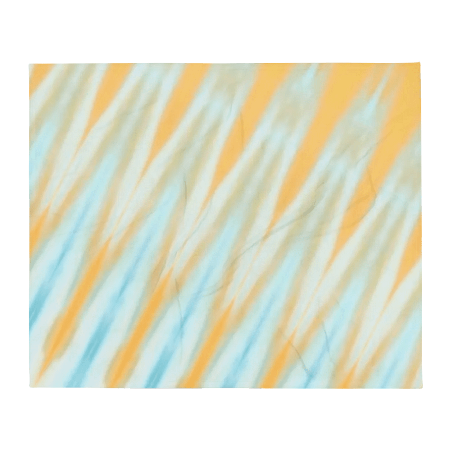 Blue Orange & White Striped Feathered Slanted Pattern Throw Blanket product image (4)