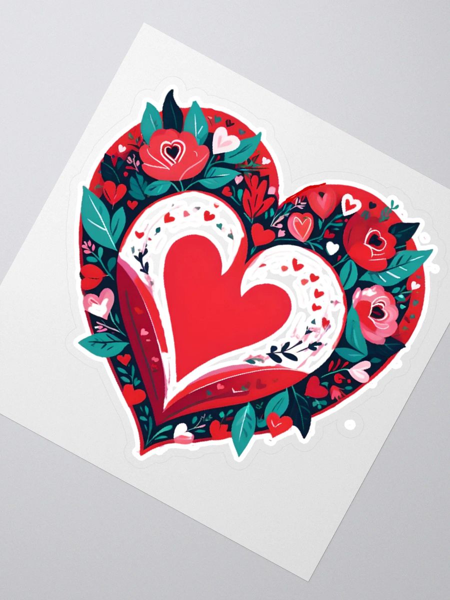 Whimsical Retro Valentine’s Day Heart Sticker product image (2)