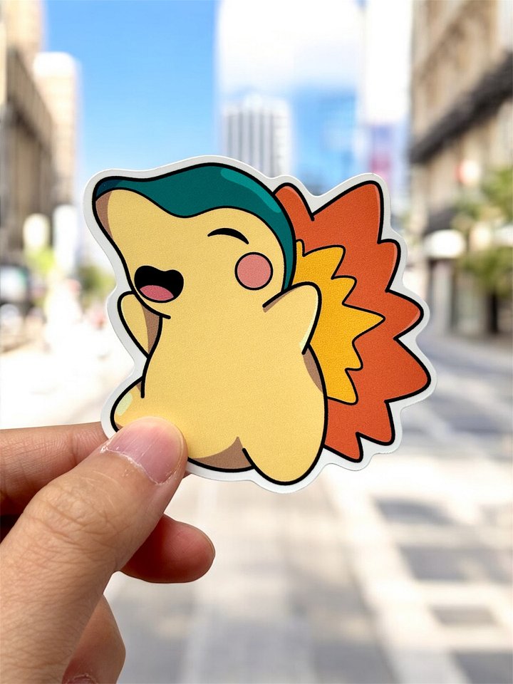 Cyndaquil Pokébean Waterproof Vinyl Stickers product image (1)