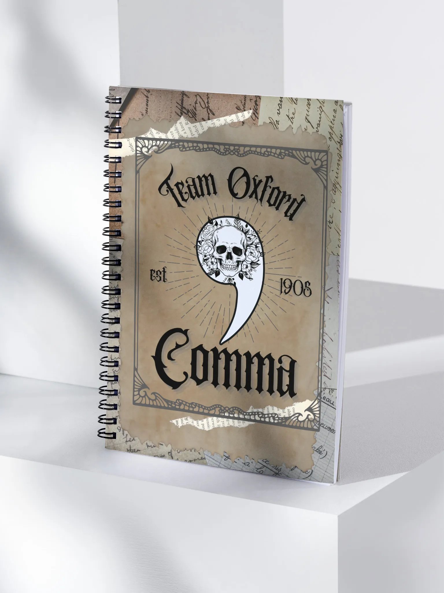 Forks & Fandoms ✒️ Team Oxford Comma Vintage Spiral Journal product image (4)