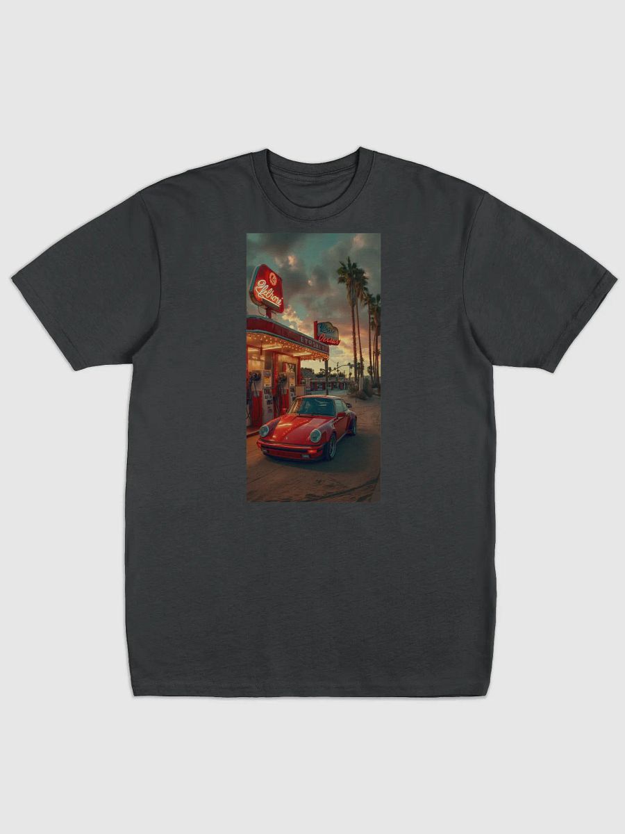 Retro Sunset Gas Station Tee product image (1)