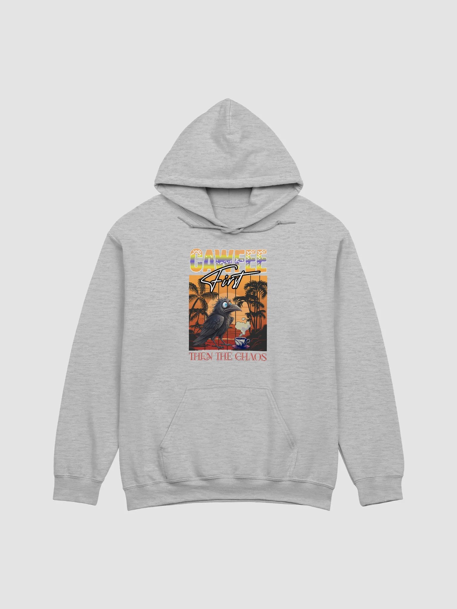 Cawfee First Then The Chaos Sunset Crow Hoodie product image (17)
