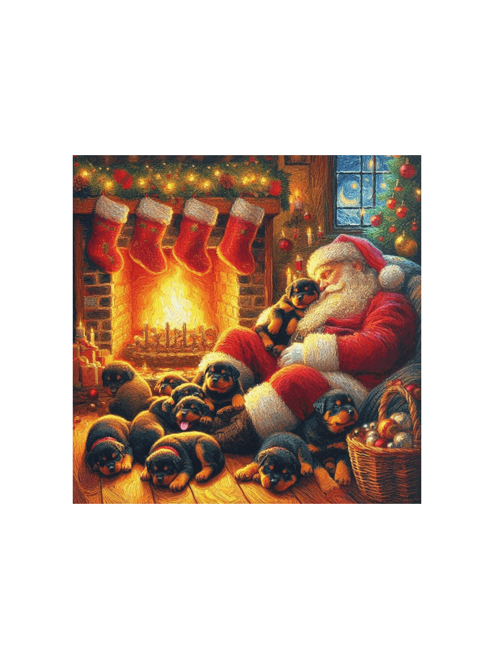 Santa & Rottweiler Puppies Poster product image (3)