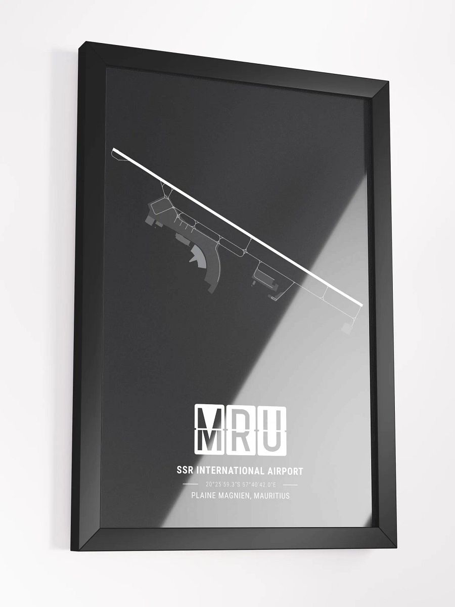 Framed Airport MRU Premium Map On Matt Paper product image (3)