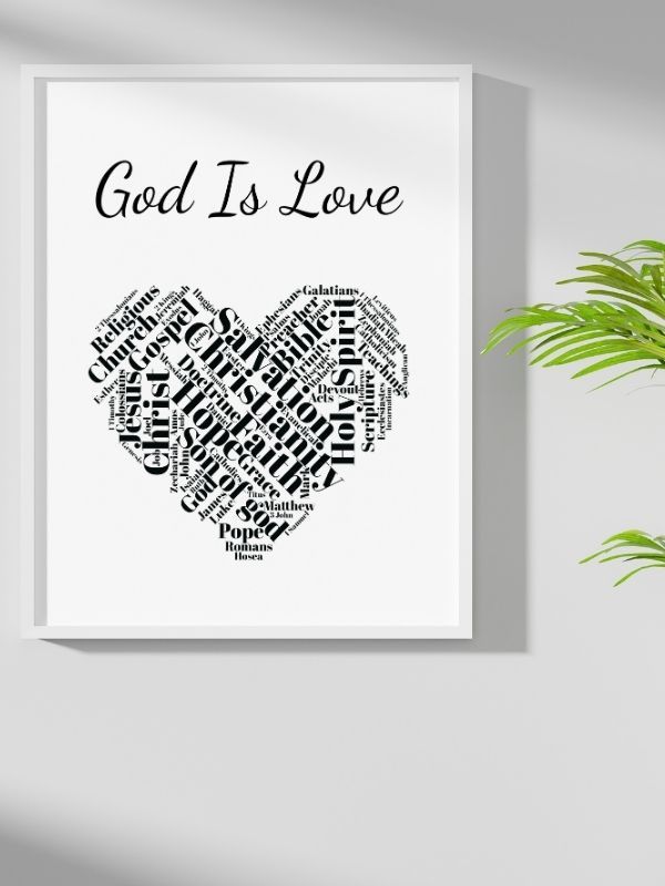 Printable Christian Wall Art – "God is Love" Heart Design product image (6)