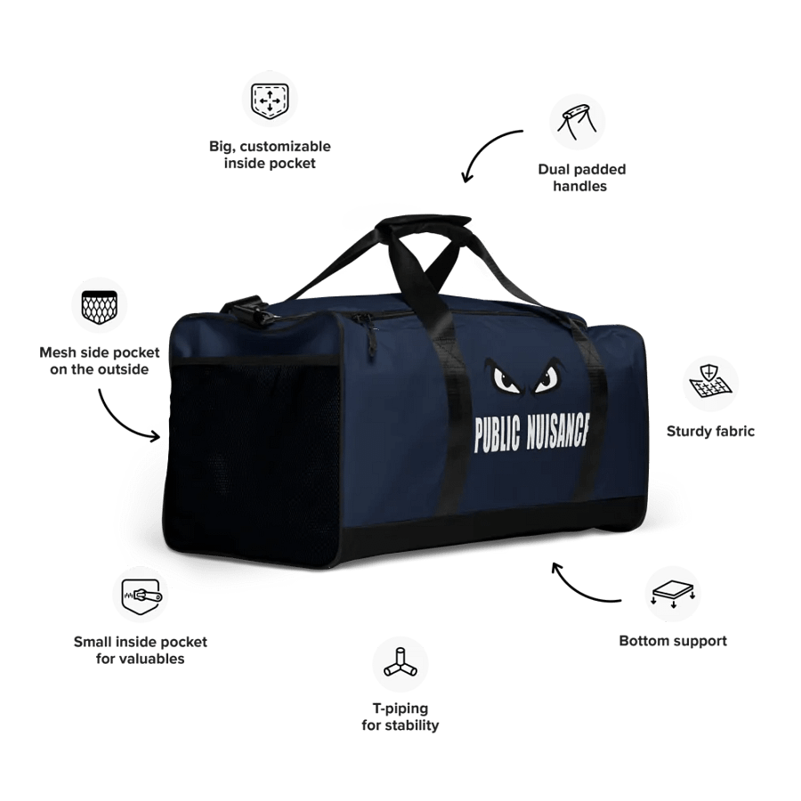 Public Nuisance: Navy Blue Duffle Bag product image (10)