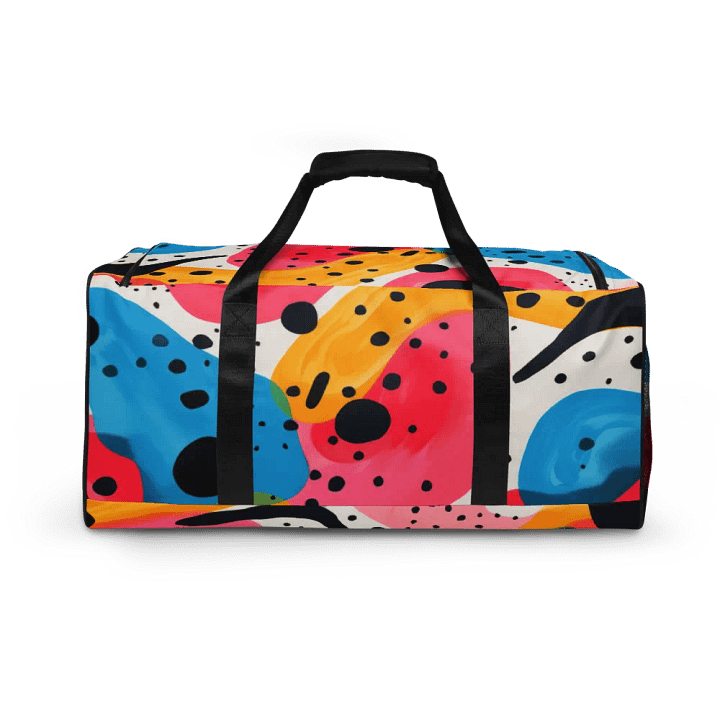 “Tangerine Blue Dreams” All-over Multi-Pattern Duffle Bag product image (2)