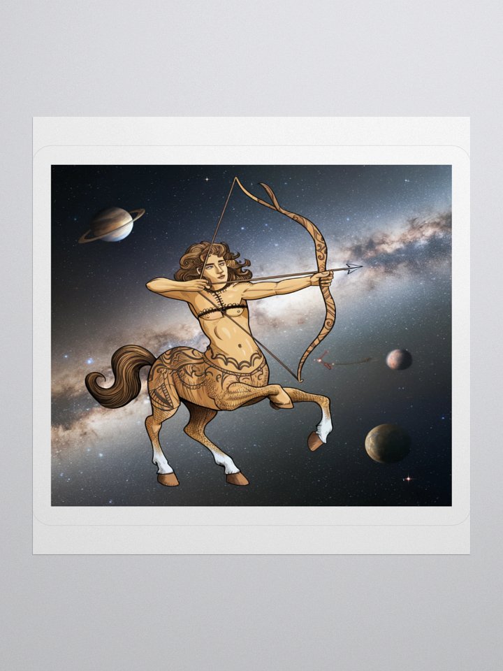 Exclusive Sagittarius Zodiac Sticker: Centaur Archer in Cosmic Twilight - Perfect for Astrology Fans and Unique Gifts! product image (3)