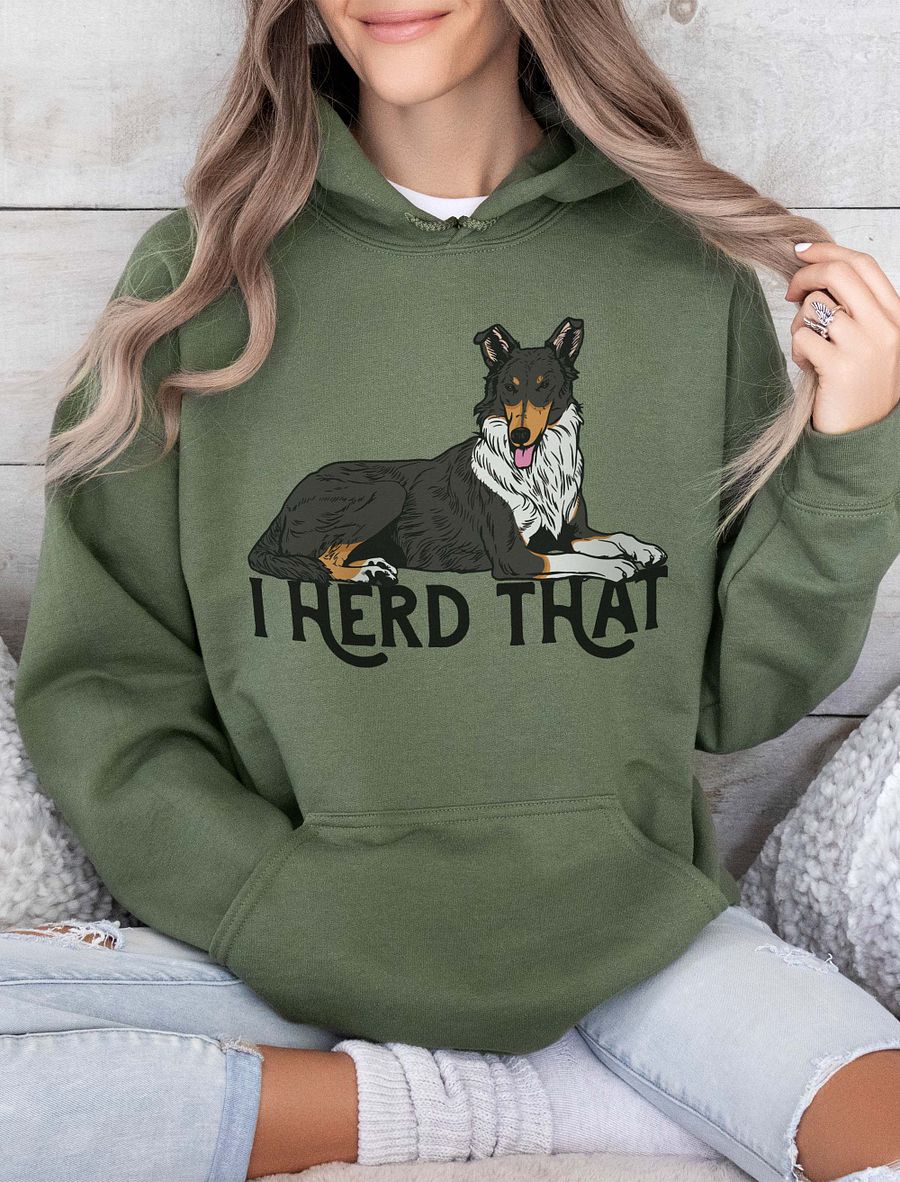 I Herd That Hooded Sweatshirt of a Smooth Collie (Tricolor) | Funny Hoodie for Herding Dog Paw-rents product image (10)
