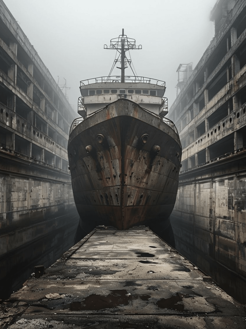 Moody Docked Ship Framed Poster product image (1)