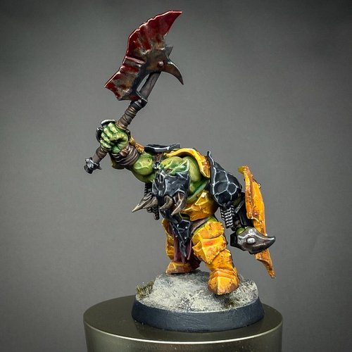 WAAAGH! I finished my #Orktober project a few days late.  #Norkvember? 

#Orktober2025 #AgeOfSigmar #AoS #Orruk #Orruks #Orru...