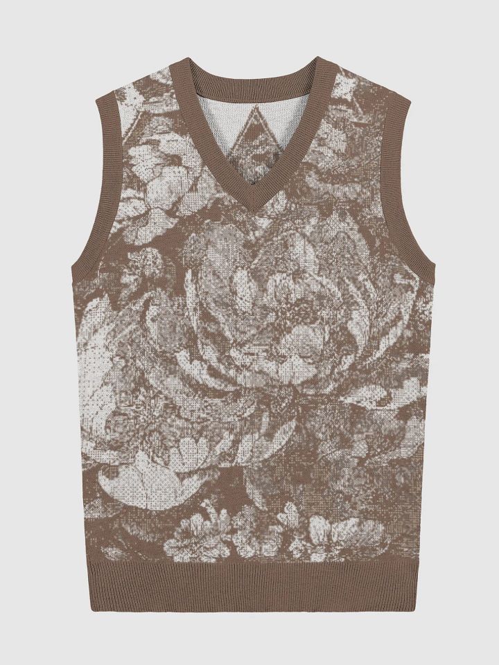 Floral Bliss III Knitted V-Neck Vest product image (3)