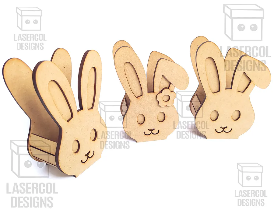 Easter Bunny Basket Set 1 (4 Styles, 2 Sizes) - Laser Cut Files product image (3)