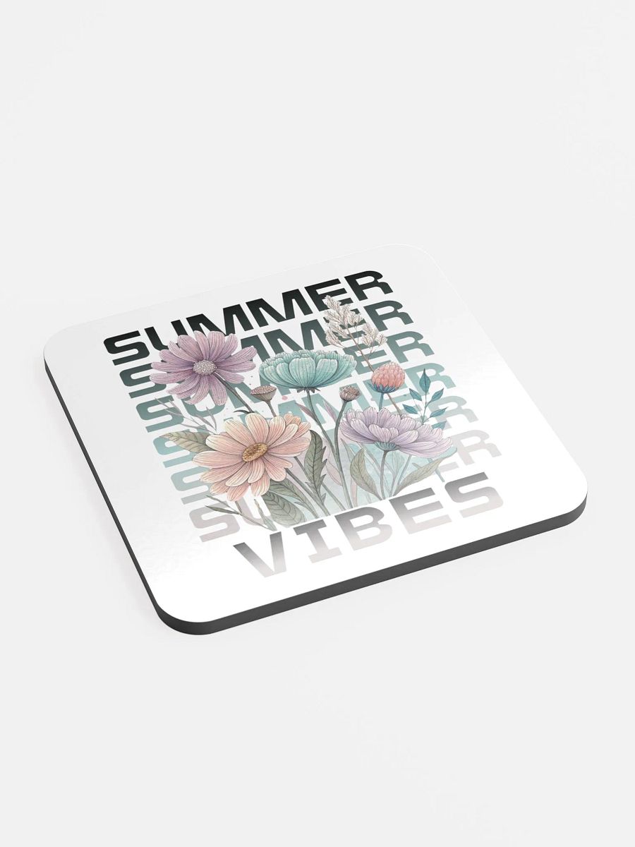 Summer Vibes Boho Flowers Blooms Glossed Coaster product image (3)