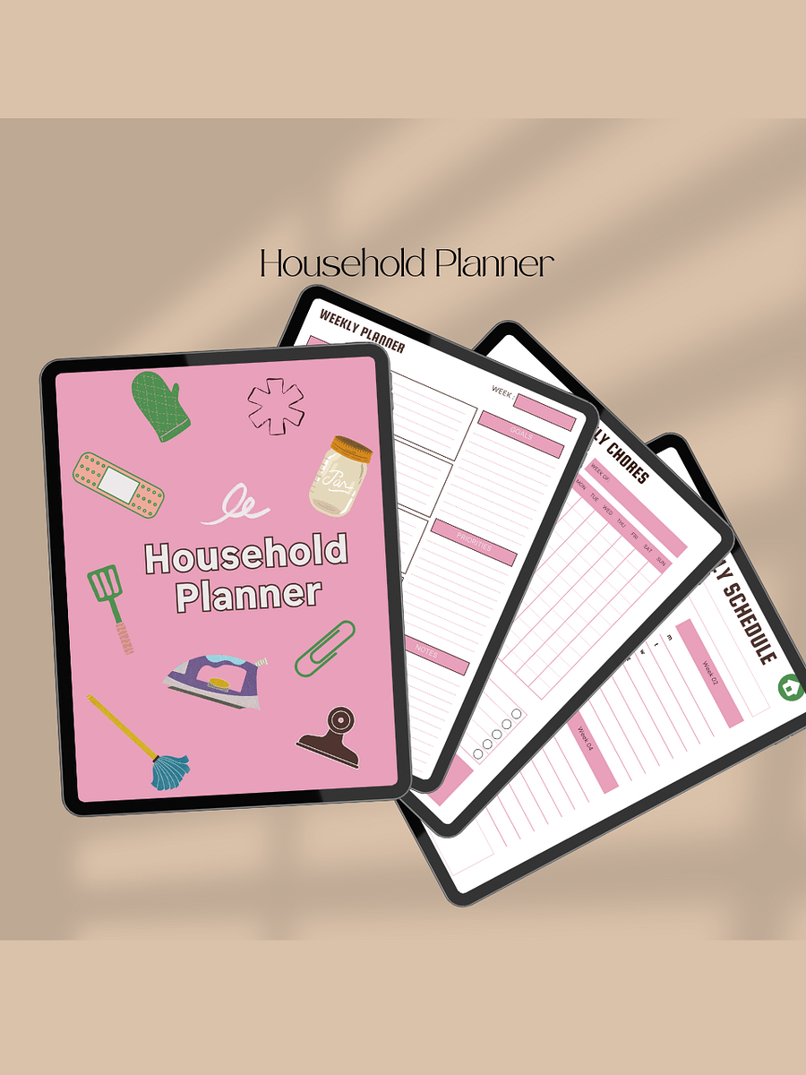 Ultimate Digital Household Planner | Hyperlinked Index | Monthly & Weekly Planners | Budget Tracker | Meal and Chore Planner product image (6)
