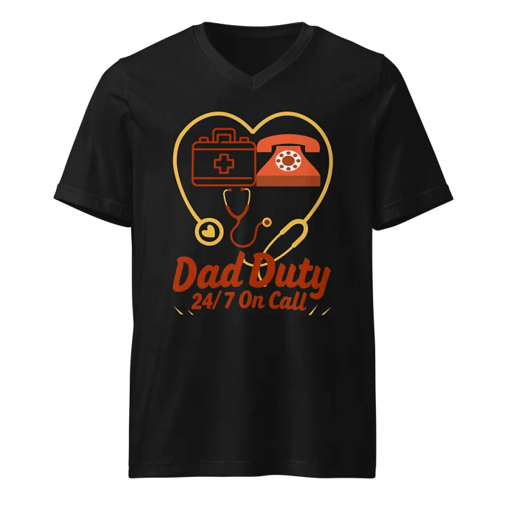 On Call Dad Duty Heart Outline v-neck Tee product image (1)