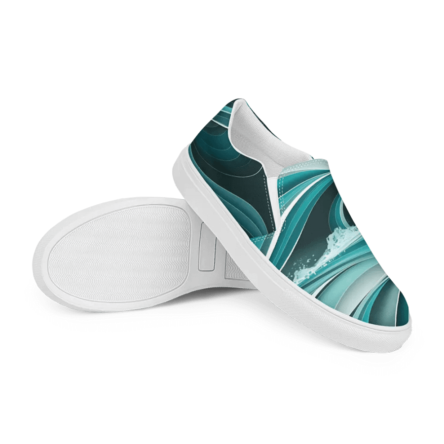 Ocean Waves Men's Slip-On Canvas Shoes product image (12)
