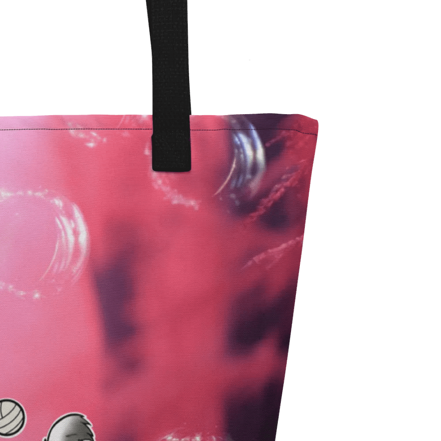 Bubble Pink All-Over Print Large Tote Bag w/ Pocket : Luigi & Ariel Logo product image (9)