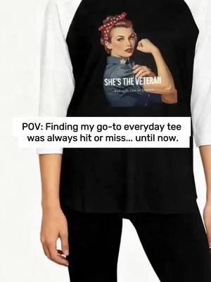 She's The Veteran Two-Tone T-Shirt. Stand proud and stylish in our black and white two-tone tee. #womenveterans #womanownedbusiness #military #tshirt #veteran 