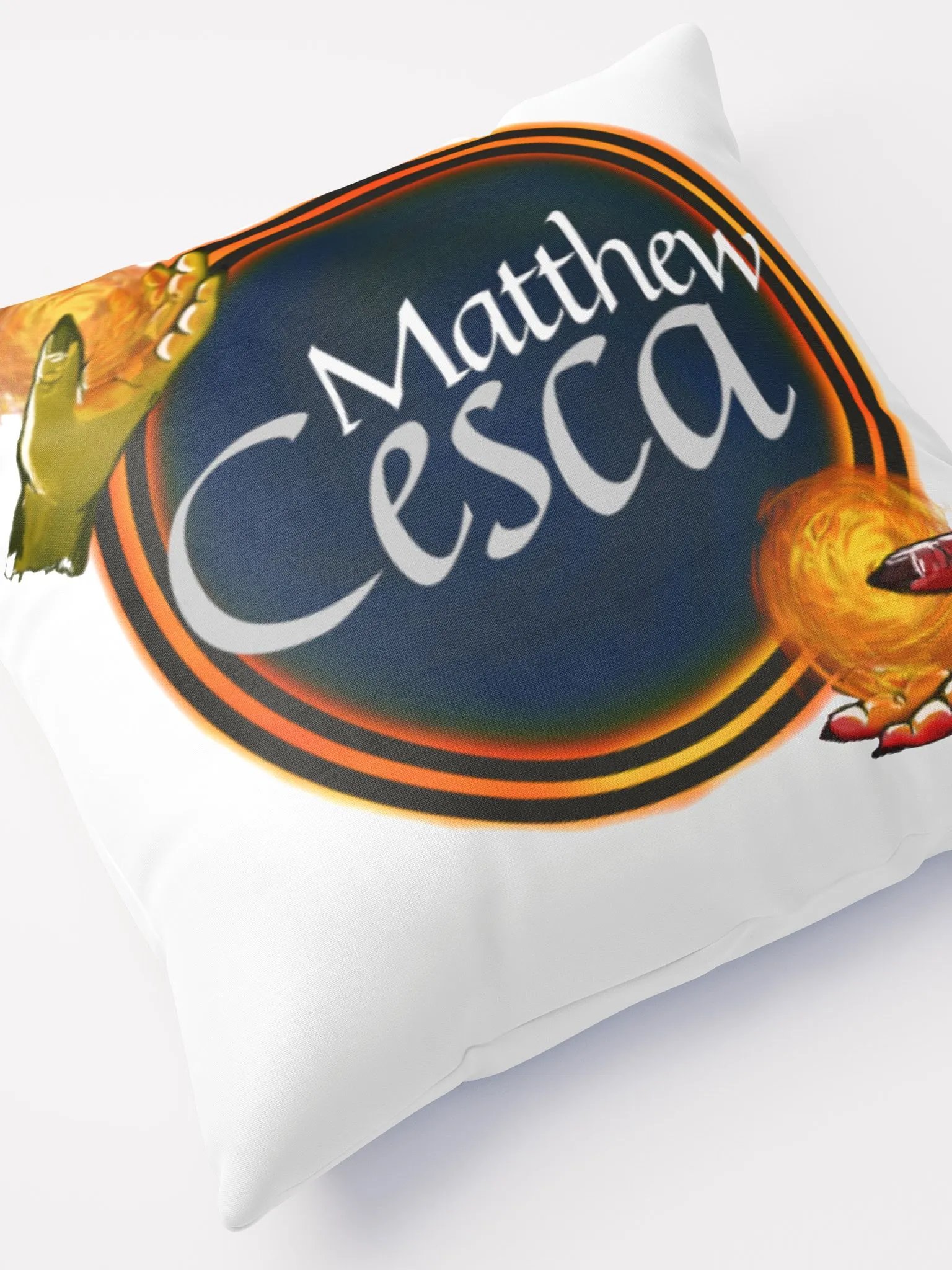 Matthew Cesca Author Logo White Throw Pillow product image (8)