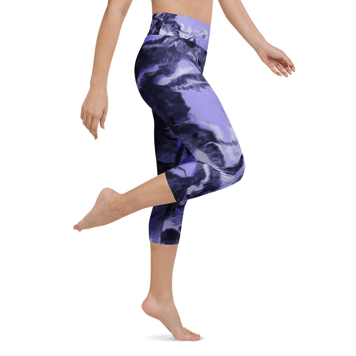 Purple Fluid Art Capri Leggings product image (1)