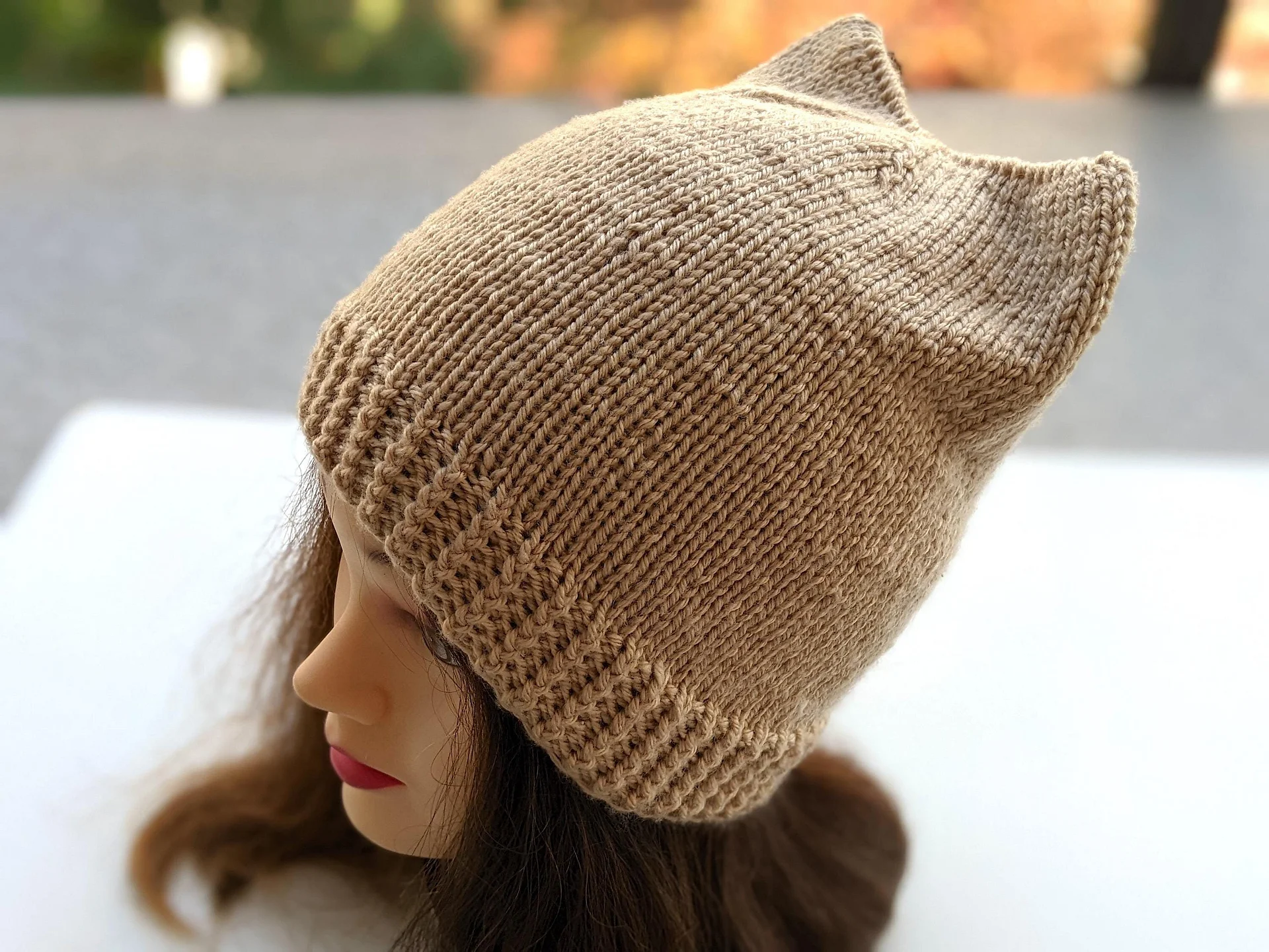 Knit Cat Ears Hat Pattern product image (5)