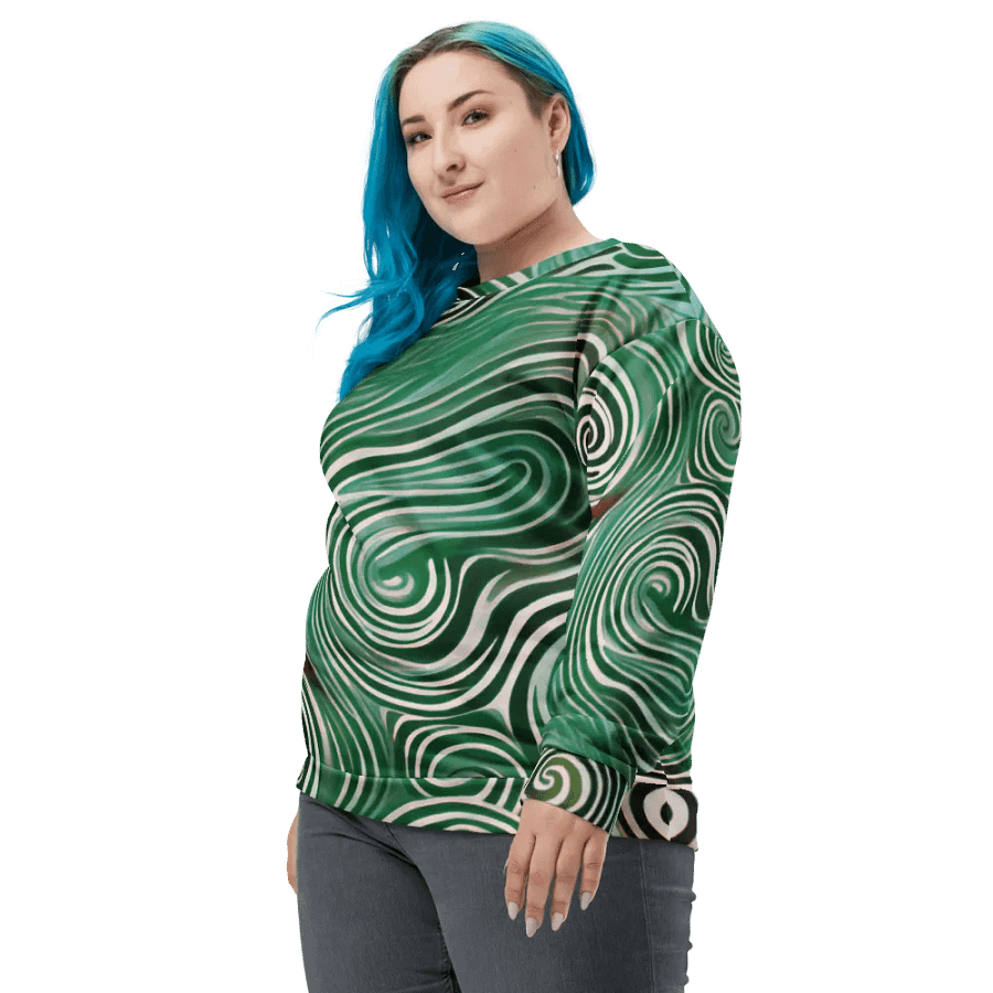 Funky Cool Green Liquid Tie-Dye Sweatshirt product image (10)