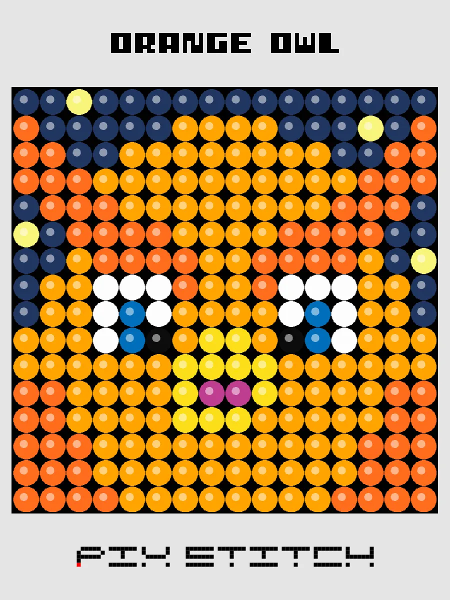 Orange Owl Pixel Art product image (1)