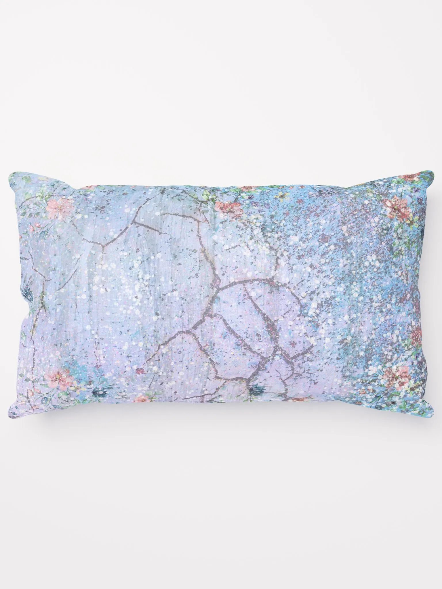 Pretty Grungy Floral Themed Pilow (blue-ish) product image (15)