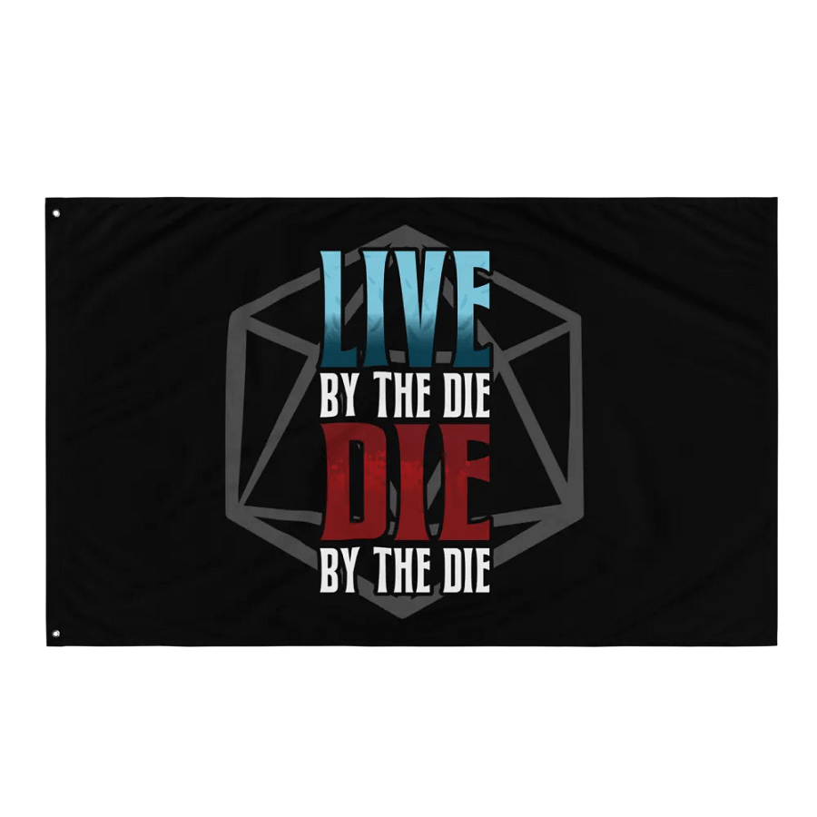 Live by the Die, Die by the Die Horizontal Flag (Black) product image (3)