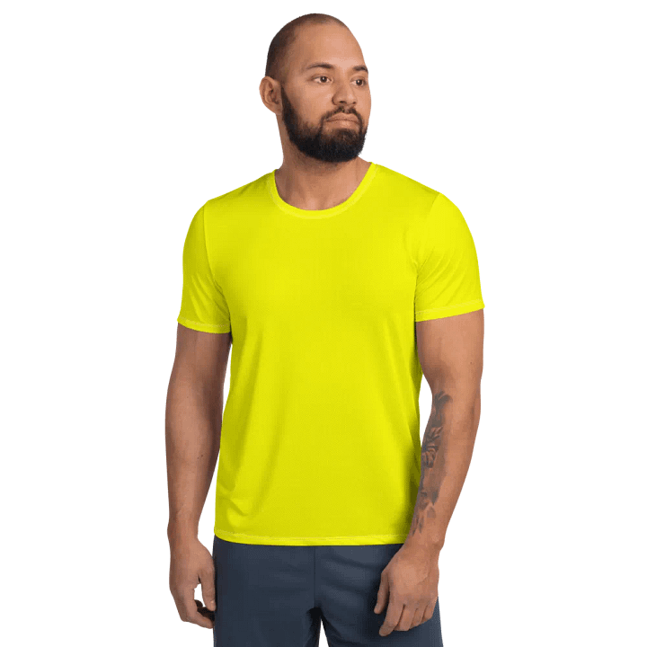 Plain Color Yellow Athletic T-Shirt product image (1)