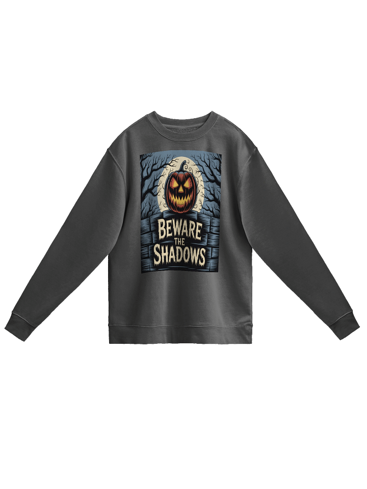 Midnight Veil Designs 'Beware the Shadows' Unisex Pigment Dyed Sweatshirt product image (1)