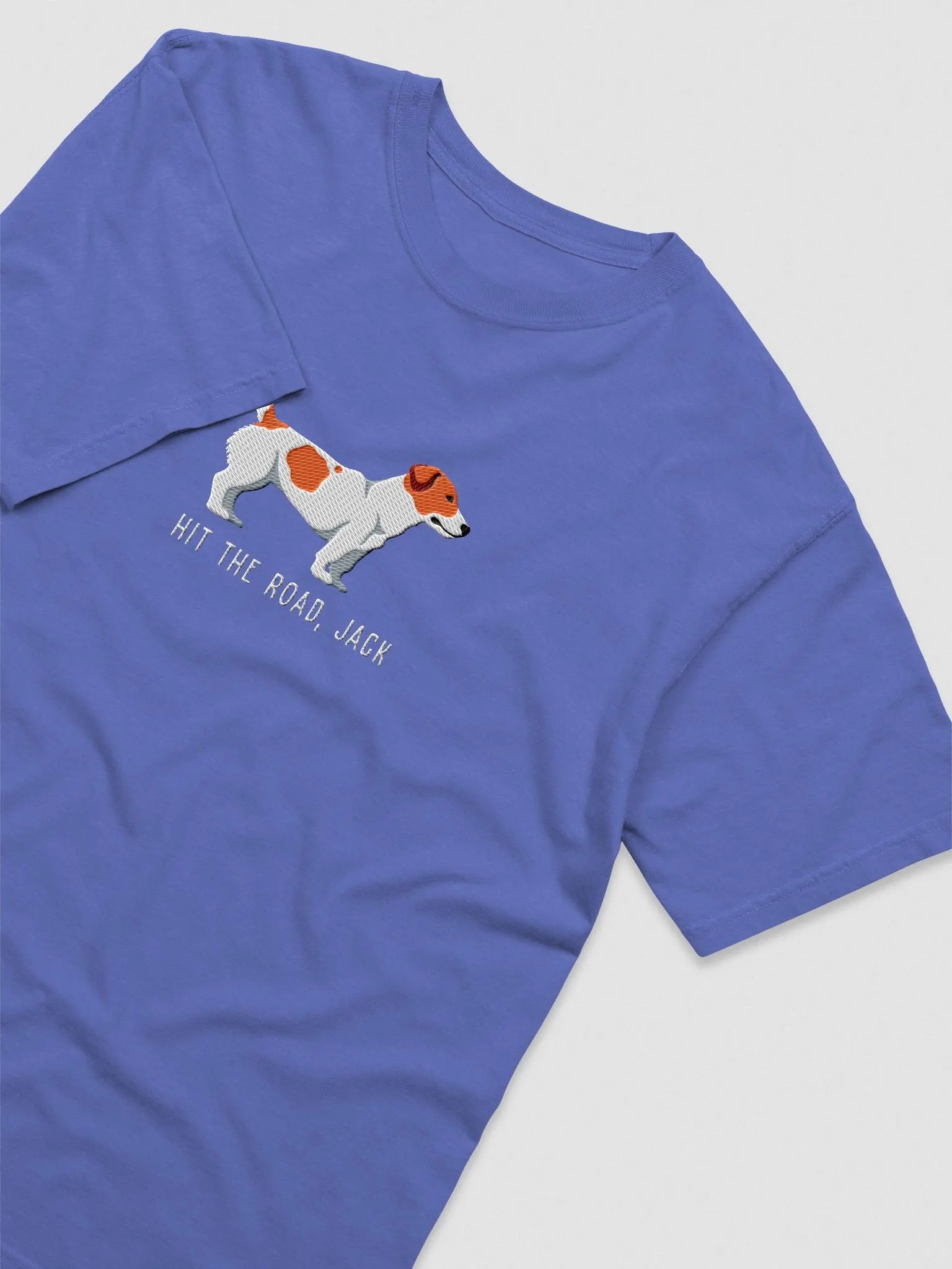 Hit the Road, Jack T-Shirt(Embroidered) of a Jack Russell Terrier(Red) product image (6)