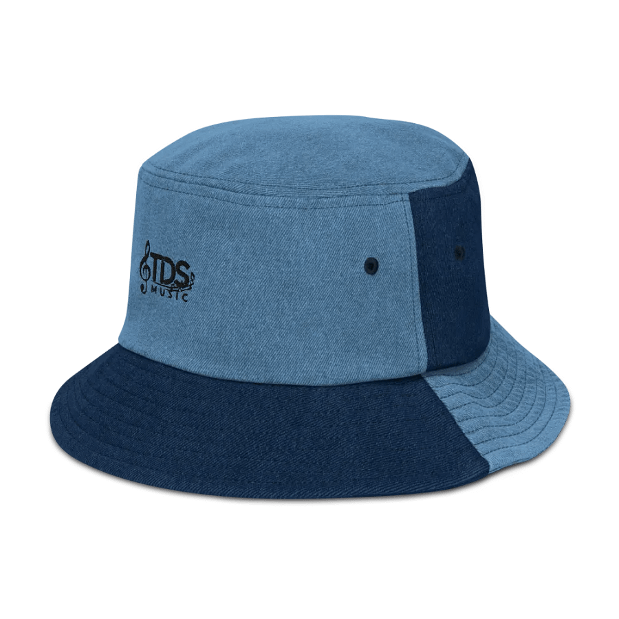 Capstone Denim Bucket Hat - TDS Embroidered High Profile Hat in Black and Blue product image (7)