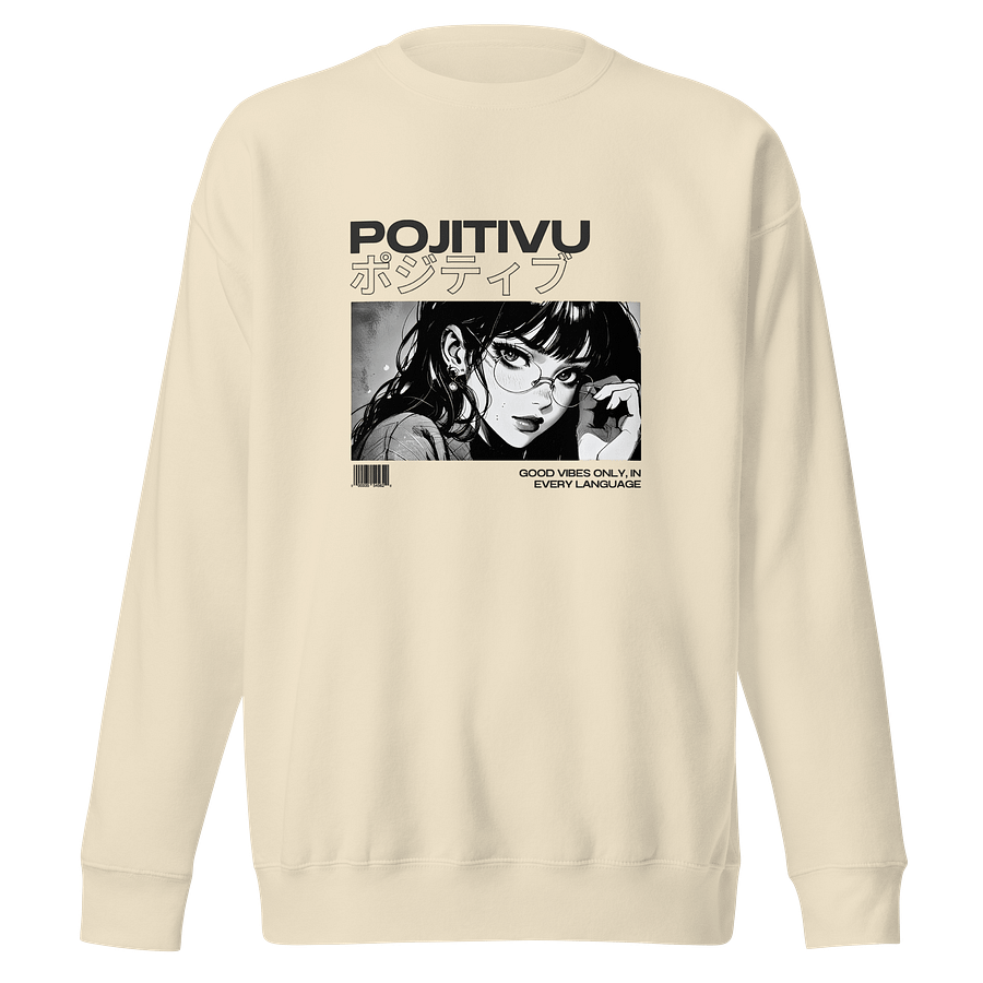 Japanese Katakana Sweatshirt – “Positive” Optimism & Good Vibes Pullover Light product image (2)