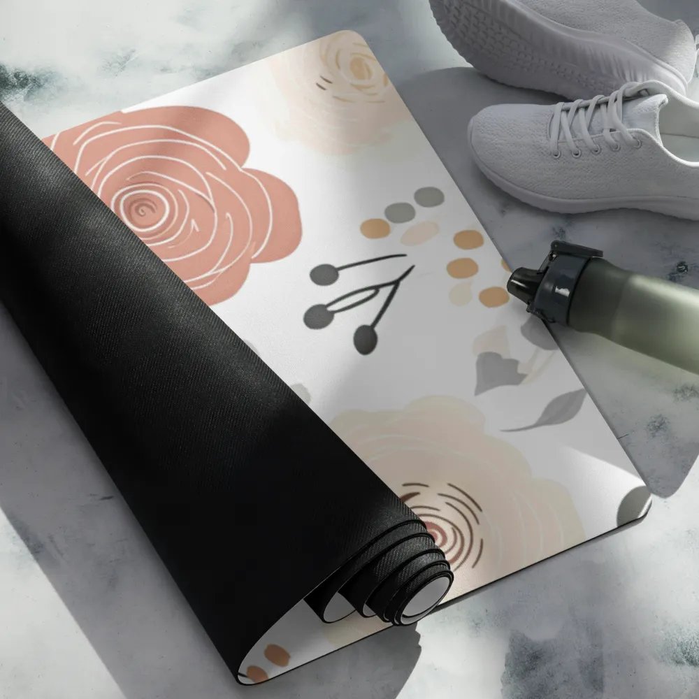 Antique Rose Doodle Yoga Mat product image (4)