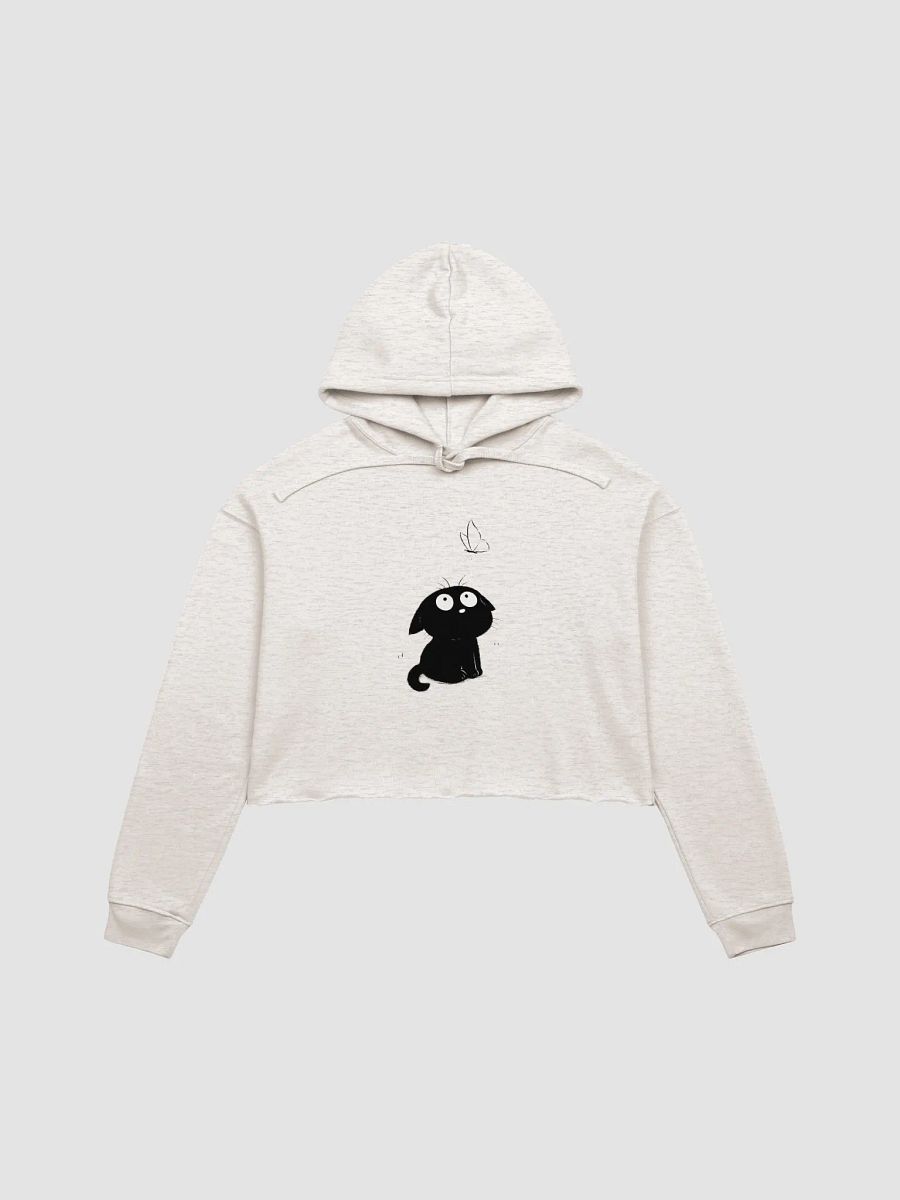 Cute Black Cat and Butterfly Crop Hoodie product image (3)