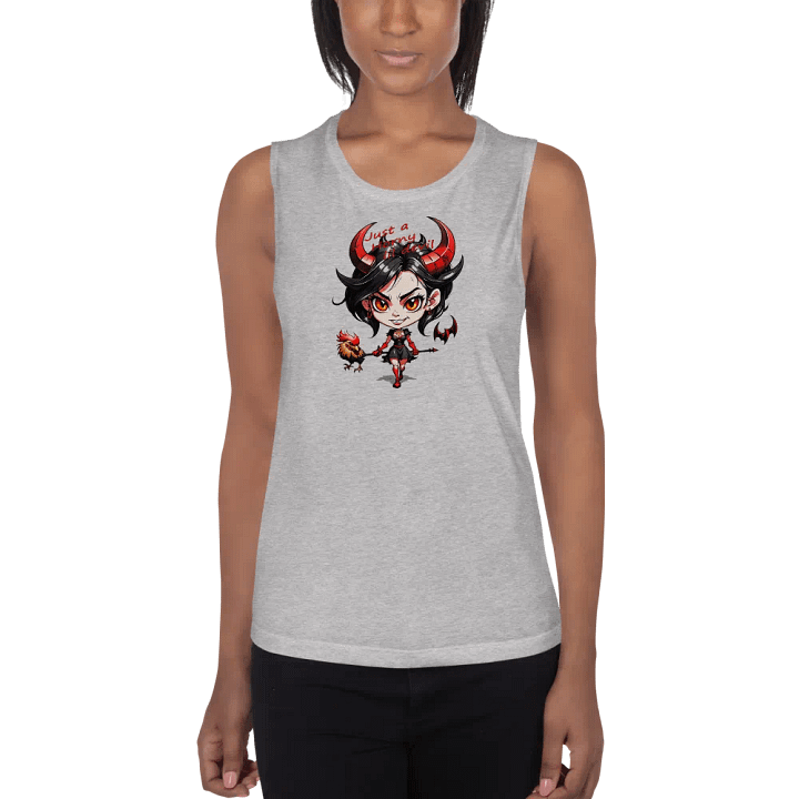 Just A Horny Lil Devil Graphic flowy muscle cut Tank top product image (9)