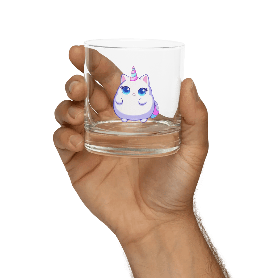 Whimsical Cat Unicorn Rocks Glass product image (9)