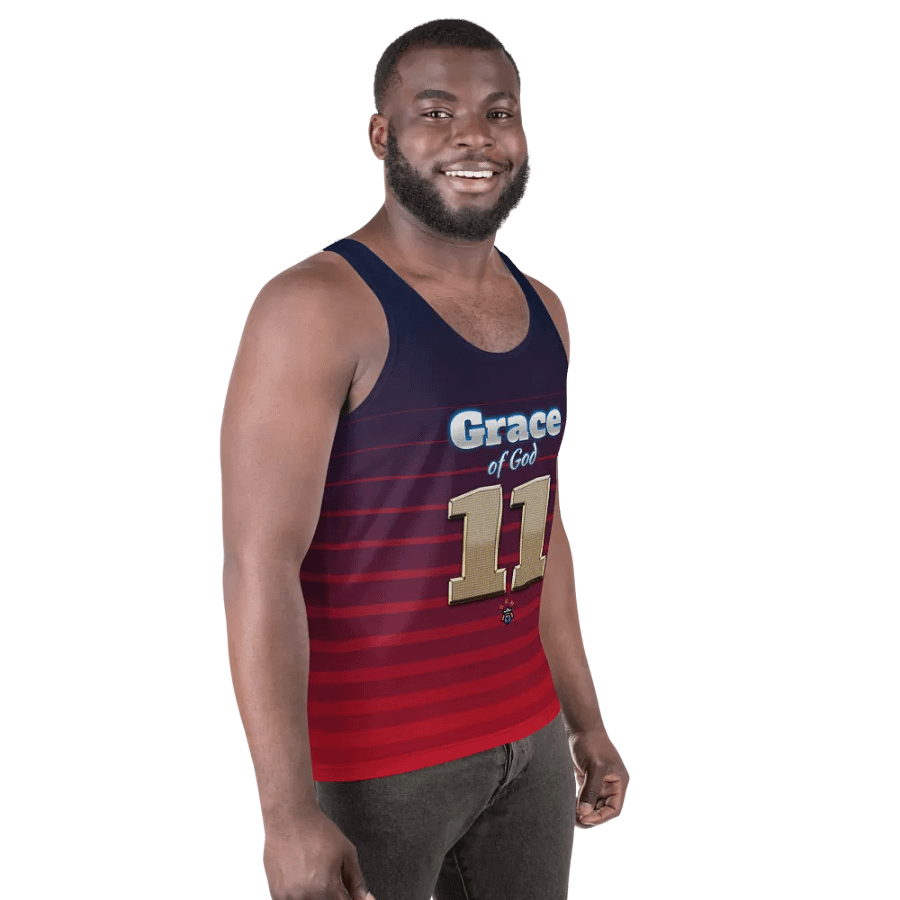 Purple and Burgundy Grace of God Men's Tank-top product image (4)