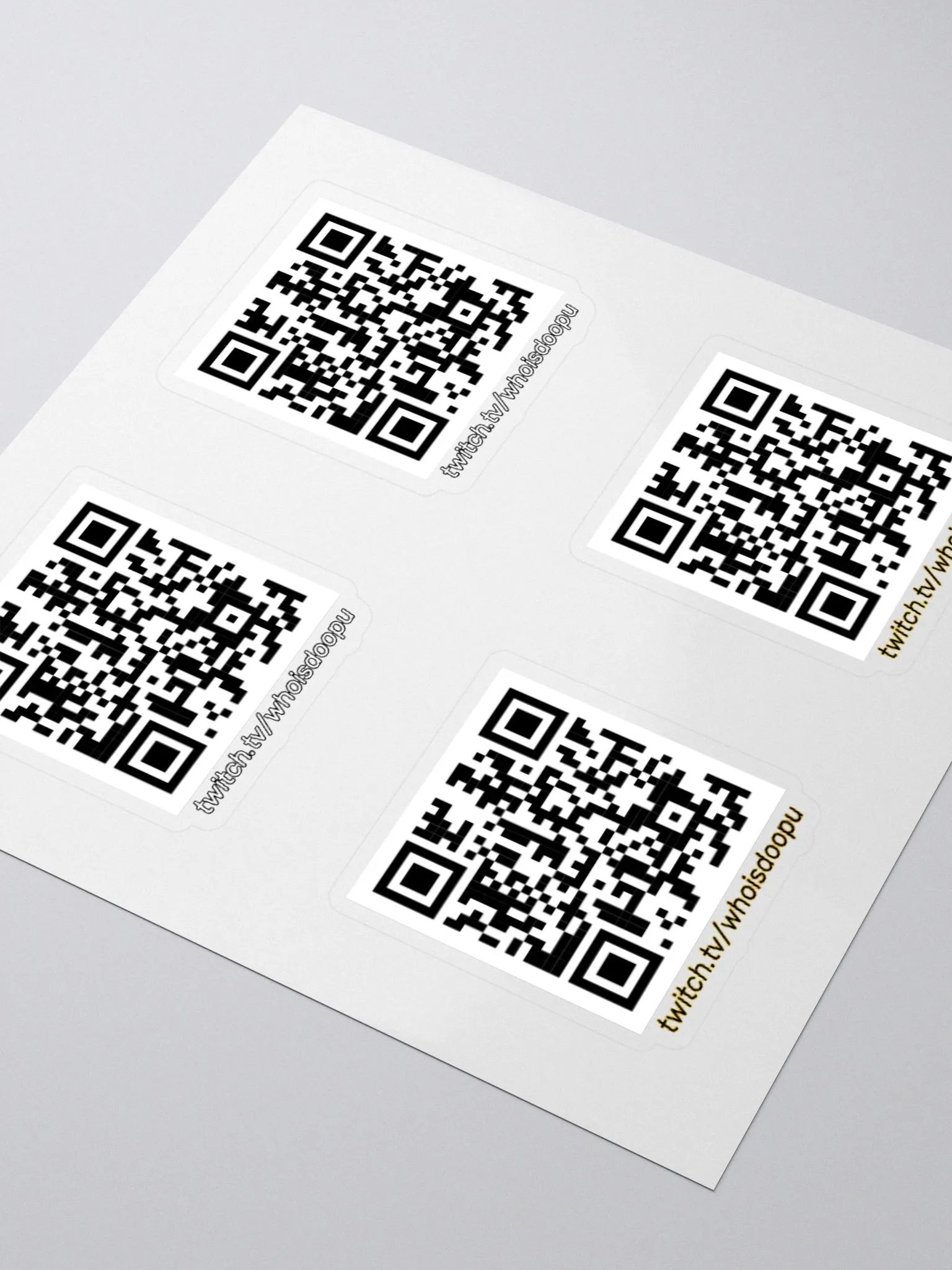 WhoIsDoopu Twitch QR Code - 4 Sticker Sheet product image (3)