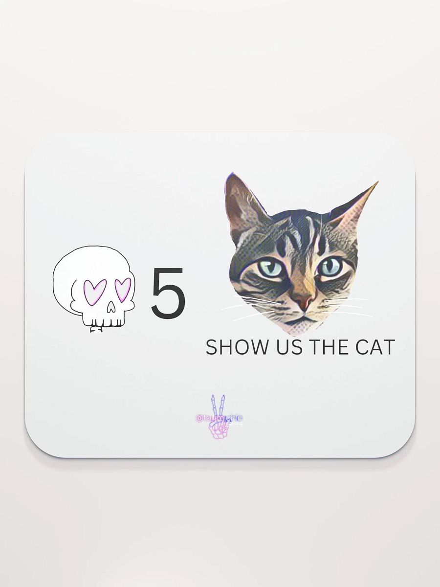 White Mouse Pad Channel Points Show Us the Cat product image (2)