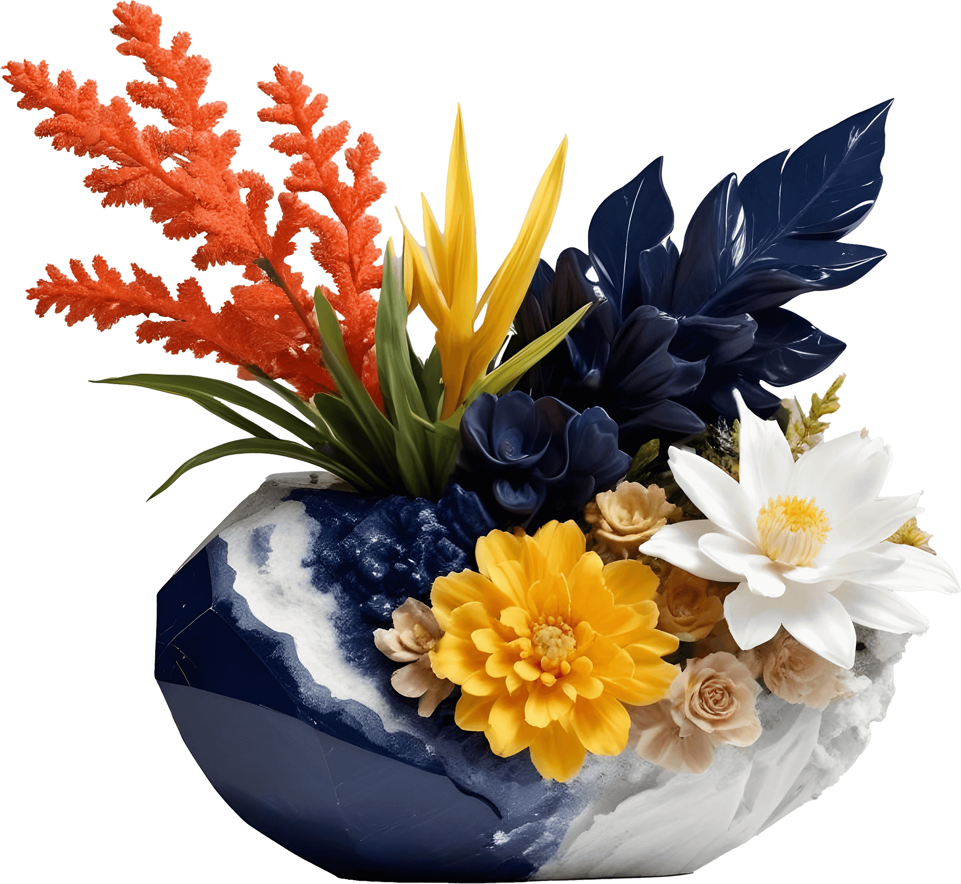 Golden Tides – Tropical Luxe Floral Arrangement PNG product image (1)