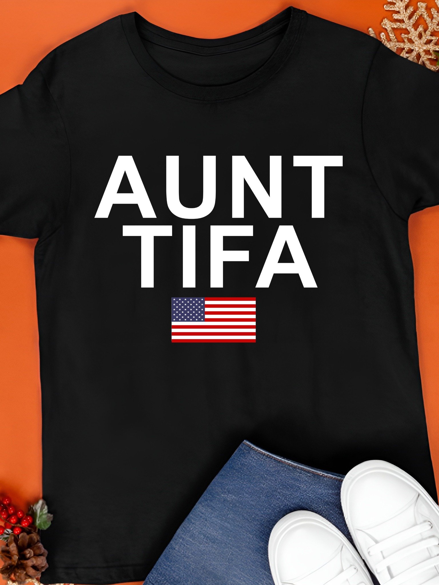Aunt Tifa American Flag Shirt product image (1)