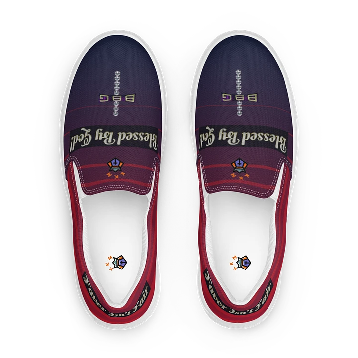 BBG Diamond Cross Purple and Burgundy Gradient Men's Slip Ons product image (1)