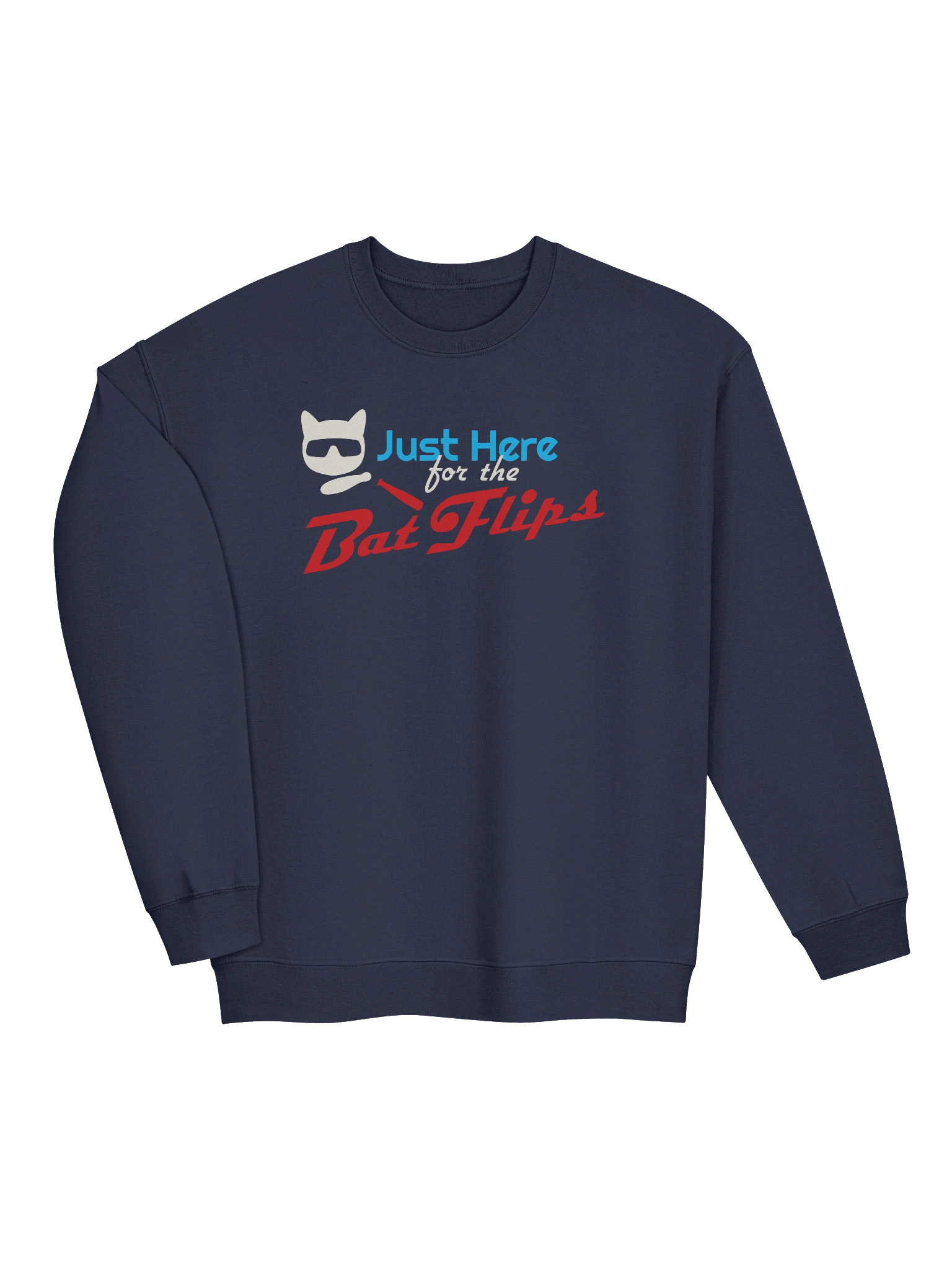 Baseball Cat (Just Here for The Bat Flips) - Unisex Adult Sweatshirt product image (7)