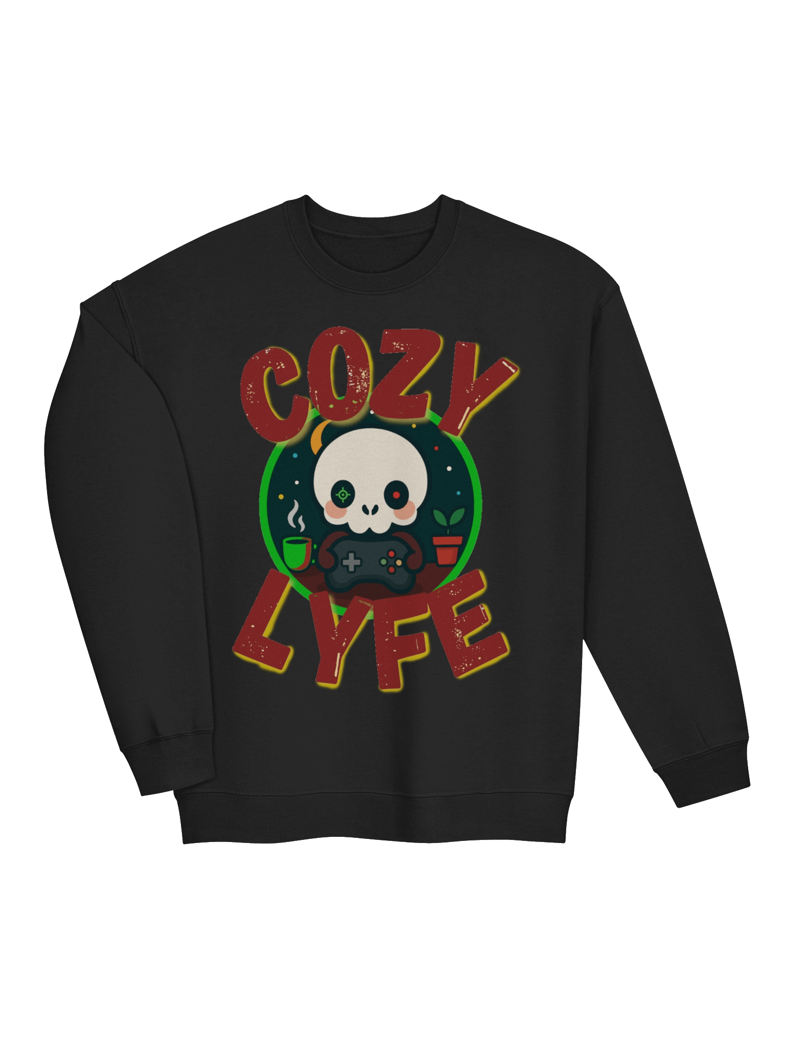 Cozy Gamer Skull Crewneck Sweatshirt product image (16)
