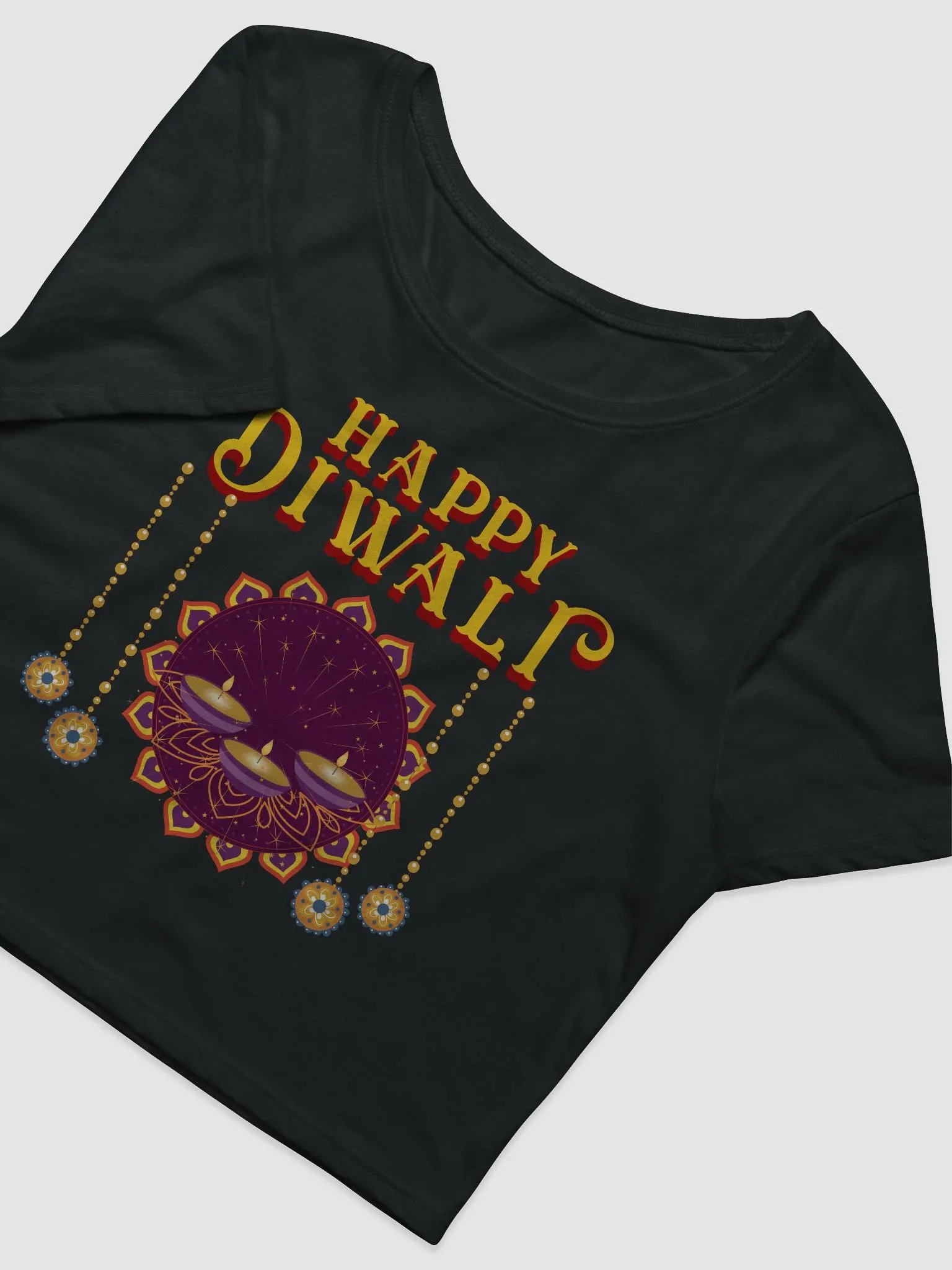 Happy Diwali Women's Crop Tee - Enjoy the festival and gift to your loved ones product image (7)